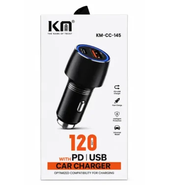 KM - KM-CC-145 - 120W with PD | USB Car Charger