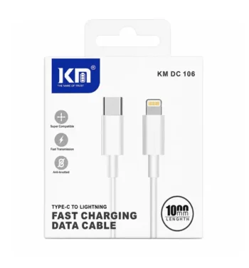 KM DC106 - Type-C To Lightning Fast Charging Data Cable